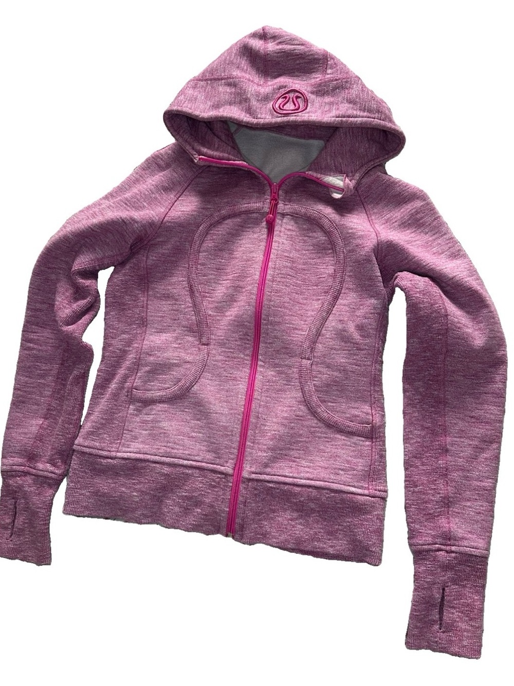 lululemon athletica scuba Heathered Pink Girls' Hooded Zip Jacket